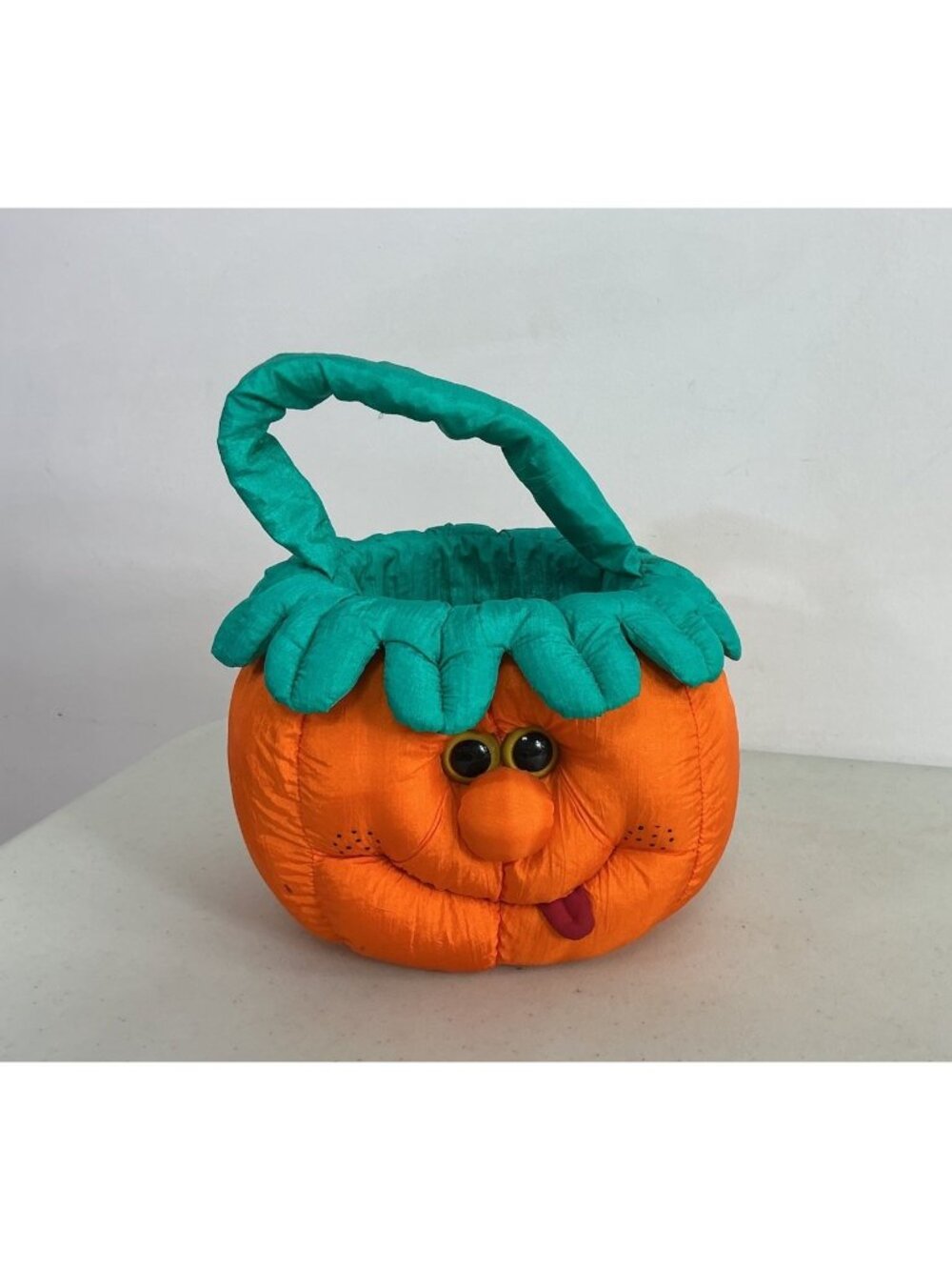 Pumpkin Trick Or Treat Bucket Bag Halloween Plush Stuffed Decoration 1993
